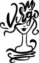Zodiac sign Virgo girl sketch. Abstract vector illustration.