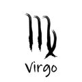 Zodiac sign Virgo isolated on white background. Zodiac constellation. Design element for horoscope and astrological Royalty Free Stock Photo