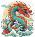 Zodiac sign, year of the Dragon. Chinese dragon.History and culture.