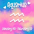 Zodiac signs - Aquarius - Colorful trendy design