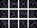 Zodiac signs banners with constellations. Royalty Free Stock Photo