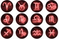 Zodiac signs buttons. Set of horoscope symbols, astrology icons Royalty Free Stock Photo