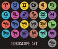 Zodiac signs and Chinese horoscope. Aquarius, libra, leo, taurus Royalty Free Stock Photo