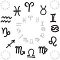 Zodiac signs circle Royalty Free Stock Photo