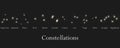 Zodiac signs. Constellations of the zodiac signs, horoscope. Star Cluster. Vector