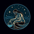 Zodiac signs esoteric astrological illustration
