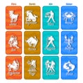 Zodiac signs.Horoscope set.Vector illustration