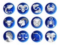 Zodiac signs, horoscope symbols, vector paper cut illustration. Twelve astrology signs. Astrological predictions.