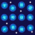 Zodiac signs icons set