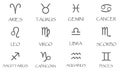 Zodiac signs icons set vector simple Royalty Free Stock Photo