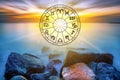 Zodiac signs inside of horoscope circle astrology and horoscopes concept Royalty Free Stock Photo