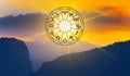 Zodiac signs inside of horoscope circle astrology and horoscopes concept Royalty Free Stock Photo