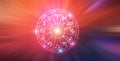 Zodiac signs inside of horoscope circle. Astrology in the sky with many stars and moons astrology and horoscopes concept Royalty Free Stock Photo
