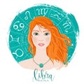 Zodiac signs Libra in image of beauty girl