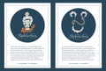 Zodiac signs Ophiuchus. Two templates of international format for postcards, flyers, posters, banners, brochures and so on. with p Royalty Free Stock Photo