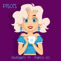 Zodiac signs - Pisces - Trendy and colorful design - Horoscope