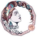 Zodiac signs Scorpio. Vector illustration of the girl Royalty Free Stock Photo