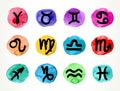 Zodiac signs set Royalty Free Stock Photo