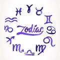 Zodiac signs set Royalty Free Stock Photo