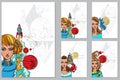 Zodiac signs. A set of templates with beautiful women for the creation of posters, booklets, covers