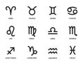 zodiac signs symbol set. astrological and horoscope icons. isolated vector images