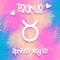 Zodiac signs - Taurus - Colorful trendy design