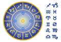 Zodiac signs, vector icon set Royalty Free Stock Photo