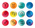 Zodiac signs. Vector icons Royalty Free Stock Photo