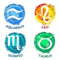 Zodiac signs. Zodiac icons. Set of round zodiac icons . Royalty Free Stock Photo