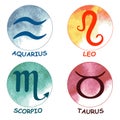 Zodiac signs. Zodiac icons. Set of round zodiac icons . Gemini, Royalty Free Stock Photo