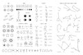 Zodiac sings constellation, alchemy astrology astronomy symbols, isolated icons. Planets, stars pictograms. Big esoteric