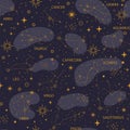 Zodiac star constellations seamless pattern vector Royalty Free Stock Photo