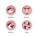 Zodiac stickers icons