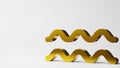 Zodiac symbol  AQUARIUS signs gold on white background 3D rendering Royalty Free Stock Photo
