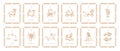 Zodiac symbols, vintage horoscope cards in vector. Royalty Free Stock Photo