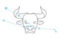 Zodiac signs Taurus. line icon. Simple element illustration. pisces outline icon from zodiac concept