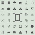 zodiac twins of mercury icon. Detailed set of Minimalistic icons. Premium quality graphic design sign. One of the collection ico