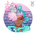 African american girl Pisces Royalty Free Stock Photo