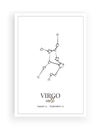 Zodiac Virgo Sign Stars, symbol Virgo sign, minimalist poster design, vector, graphic design, wall decals, wall artwork Royalty Free Stock Photo