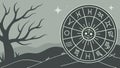 Zodiac Wheel in a Stark Winter Forest Landscape, vector design Generative AI Royalty Free Stock Photo