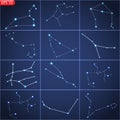 Zodiacal constellation with bright stars. Royalty Free Stock Photo