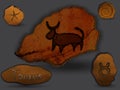 Taurus.Zodiacal constellation in the form of cave painting. Royalty Free Stock Photo