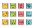 Zodiacal icons Royalty Free Stock Photo