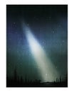 The zodiacal light vintage wall art print poster design remix from original artwork Royalty Free Stock Photo