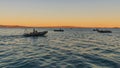 Zodiacs from a luxury expedition cruise ship anchored in Prince Frederick Harbor in the remote North West Kimberley wait to board