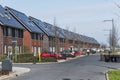 Zoeterwoude,The Netherlands.04-08-2023.Modern houses with solarpanels on the roof, streetview Royalty Free Stock Photo