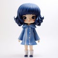 Zoey: A Monochromatic Depth Vinyl Toy With Blue Hair