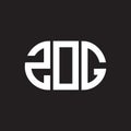 ZOG letter logo design. ZOG monogram initials letter logo concept. ZOG letter design in black background Royalty Free Stock Photo