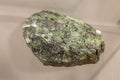 Zoisite collection stone on display selective focus