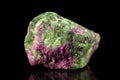 Zoisite and ruby Gemstone, black background, mineral, healing